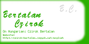 bertalan czirok business card
